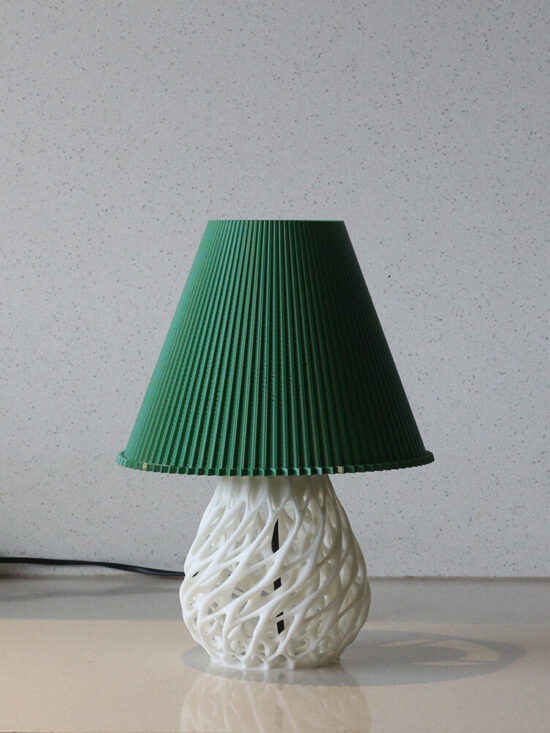 Organic 3 Table Lamp, 3D Printed Designer LED Light (Green/White)