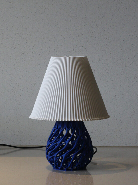 Organic 3 Table Lamp, 3D Printed Designer LED Light (White/Blue)