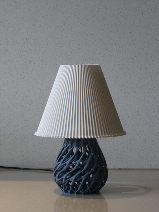 Organic 3 Table Lamp, 3D Printed Designer LED Light (White/Grey)